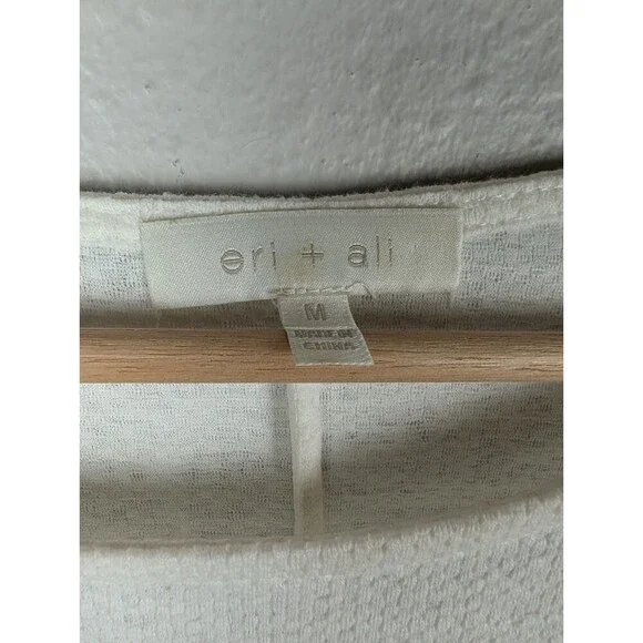 Anthropologie Eli Ari Lace Bell Sleeve Top Blouse White Medium - Picture 4 of 9